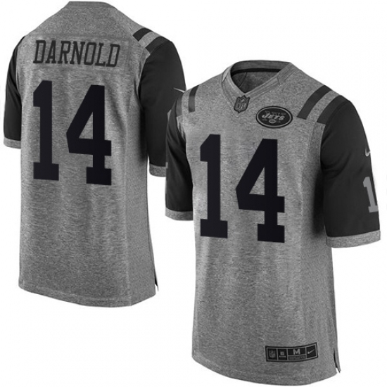 Men's Nike New York Jets 14 Sam Darnold Limited Gray Gridiron NFL Jersey