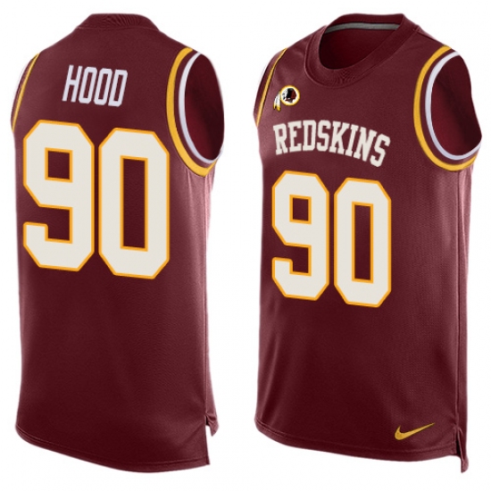 Men's Nike Washington Redskins 90 Ziggy Hood Limited Red Player Name & Number Tank Top NFL Jersey