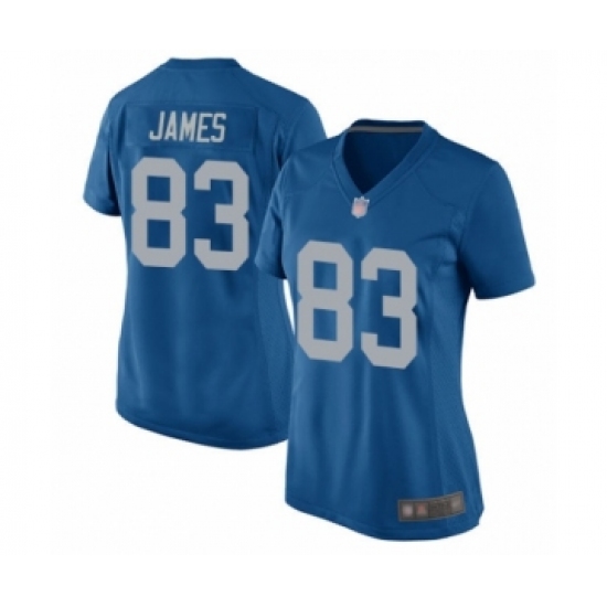 Women's Detroit Lions 83 Jesse James Game Blue Alternate Football Jersey