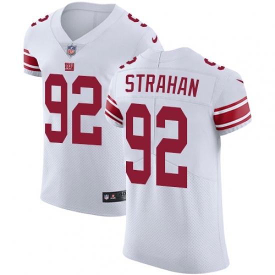 Men's Nike New York Giants 92 Michael Strahan White Vapor Untouchable Elite Player NFL Jersey