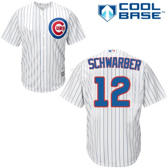 Youth Majestic Chicago Cubs 12 Kyle Schwarber Authentic White Home Cool Base MLB Jersey