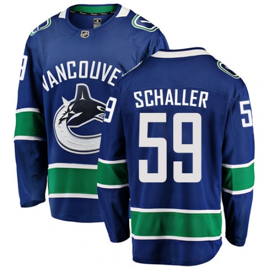 Youth Vancouver Canucks 59 Tim Schaller Fanatics Branded Blue Home Breakaway NHL Jersey