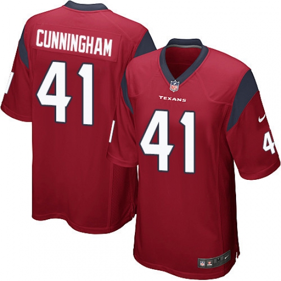 Men's Nike Houston Texans 41 Zach Cunningham Game Red Alternate NFL Jersey