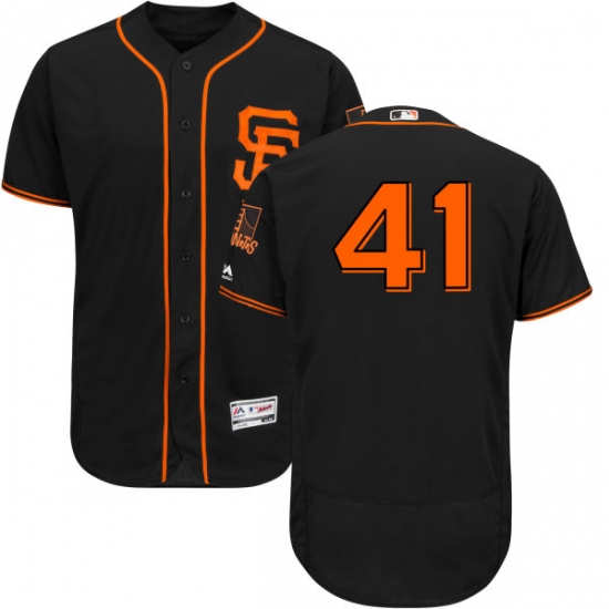 Men's Majestic San Francisco Giants 41 Mark Melancon Black Flexbase Authentic Collection MLB Jersey