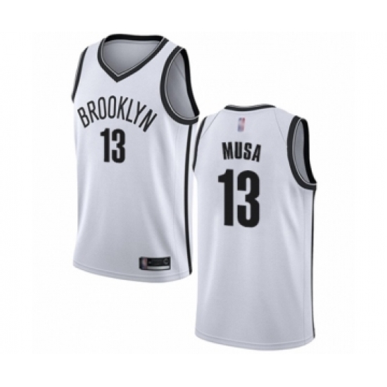 Youth Brooklyn Nets 13 Dzanan Musa Swingman White Basketball Jersey - Association Edition