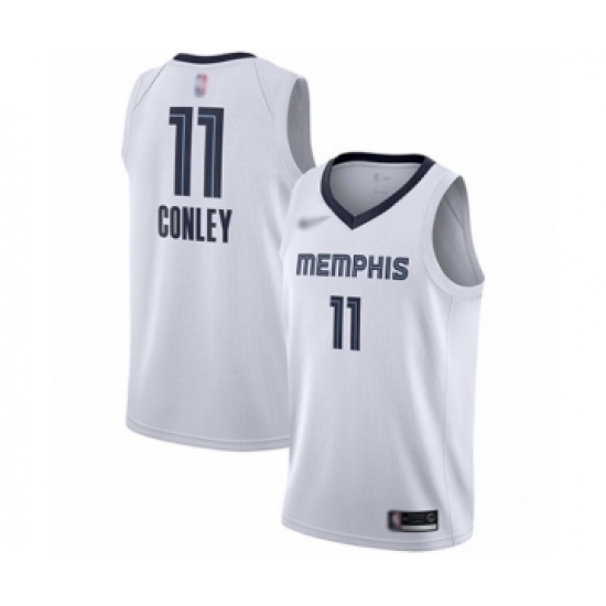 Youth Memphis Grizzlies 11 Mike Conley Swingman White Finished Basketball Jersey - Association Edition