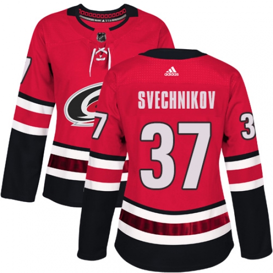 Women's Adidas Carolina Hurricanes 37 Andrei Svechnikov Premier Red Home NHL Jersey