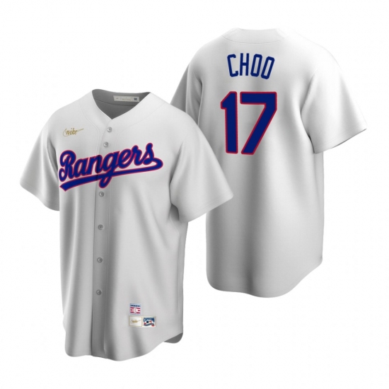 Men's Nike Texas Rangers 17 Shin-Soo Choo White Cooperstown Collection Home Stitched Baseball Jersey
