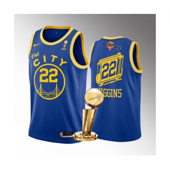 Men's Golden State Warriors 22 Andrew Wiggins Royal 2022 NBA Finals Champions Stitched Jersey