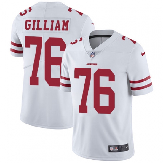 Youth Nike San Francisco 49ers 76 Garry Gilliam White Vapor Untouchable Limited Player NFL Jersey