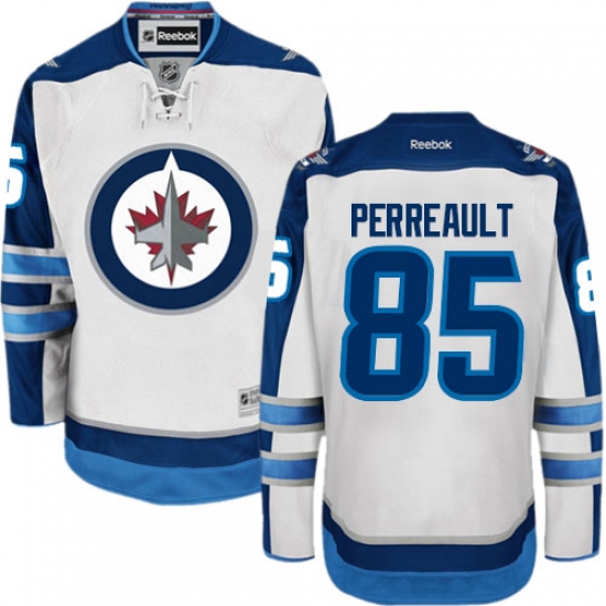 Men's Reebok Winnipeg Jets 85 Mathieu Perreault Authentic White Away NHL Jersey