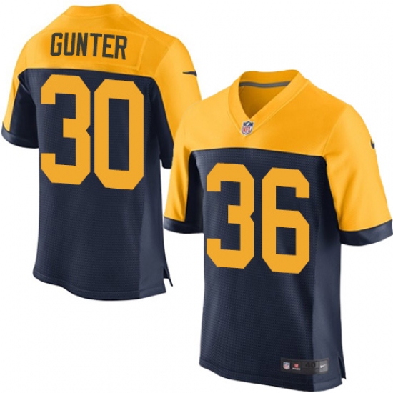Men's Nike Green Bay Packers 36 LaDarius Gunter Elite Navy Blue Alternate NFL Jersey
