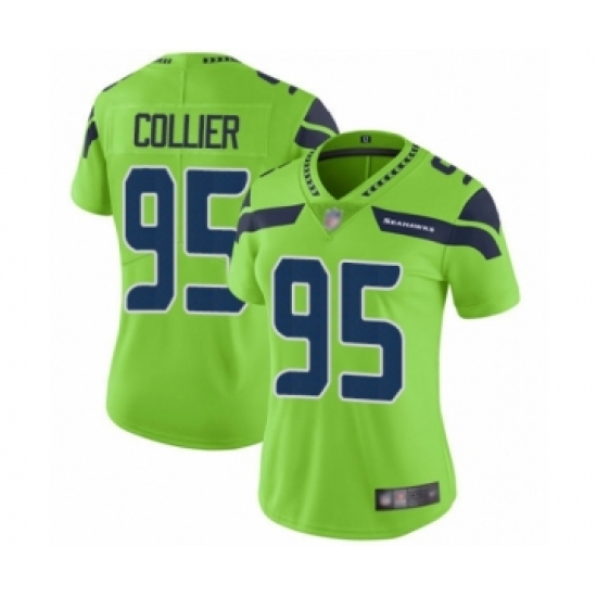 Women's Seattle Seahawks 95 L.J. Collier Limited Green Rush Vapor Untouchable Football Jersey