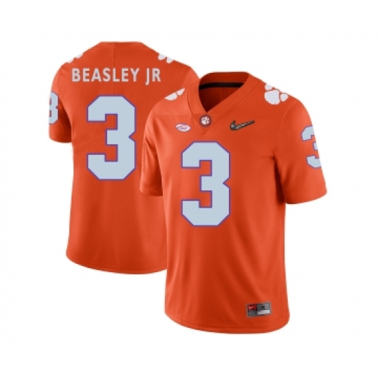 Clemson Tigers 3 Vic Beasley Jr. Orange With Diamond Logo College Football Jersey