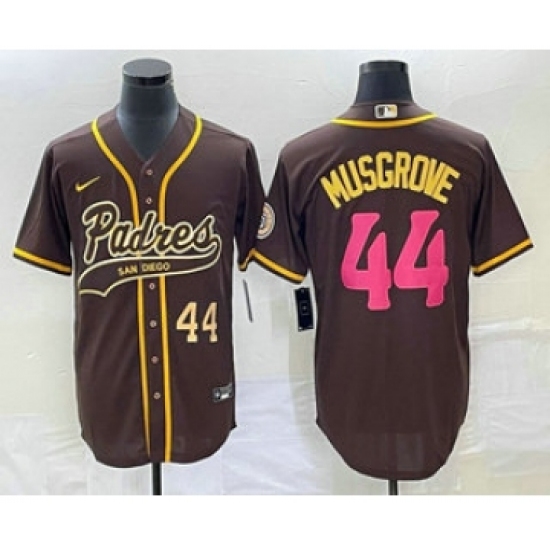 Men's San Diego Padres 44 Joe Musgrove Number Brown NEW 2023 City Connect Cool Base Stitched Jersey