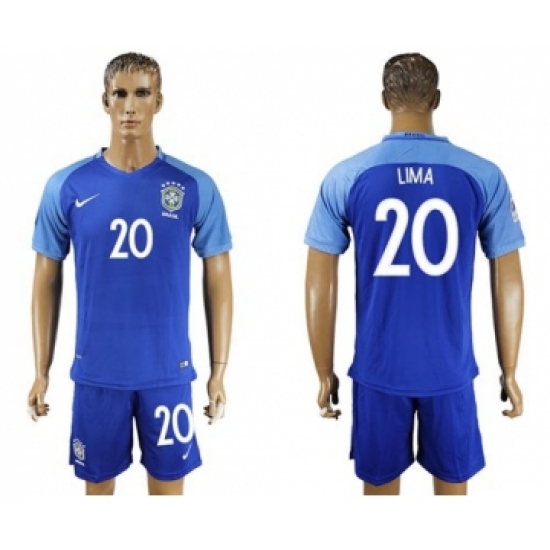 Brazil 20 LIMA Blue Soccer Country Jersey