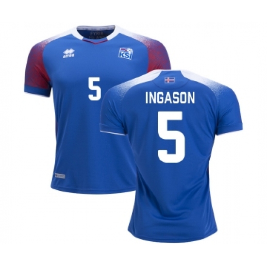 Iceland 5 INGASON Home Soccer Country Jersey