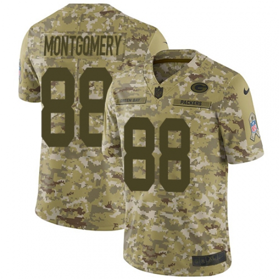 Men's Nike Green Bay Packers 88 Ty Montgomery Limited Camo 2018 Salute to Service NFL Jersey