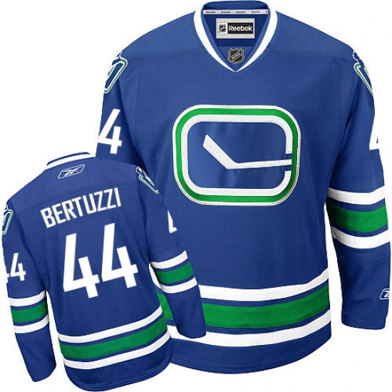 Women's Reebok Vancouver Canucks 44 Todd Bertuzzi Authentic Royal Blue Third NHL Jersey