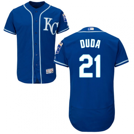 Men's Majestic Kansas City Royals 21 Lucas Duda Royal Blue Alternate Flex Base Authentic Collection MLB Jersey