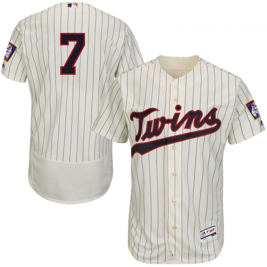 Men's Majestic Minnesota Twins 7 Joe Mauer Authentic Cream Alternate Flex Base Authentic Collection MLB Jersey