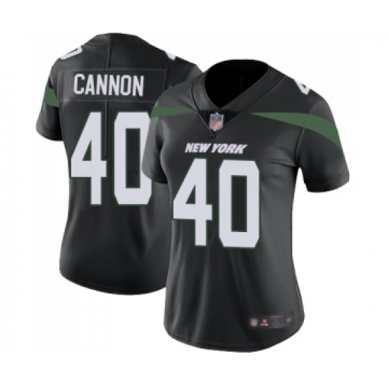 Women's New York Jets 40 Trenton Cannon Black Alternate Vapor Untouchable Limited Player Football Jersey