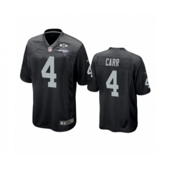 Men's Oakland Raiders 4 Derek Carr Black 2020 Inaugural Season Game Jersey