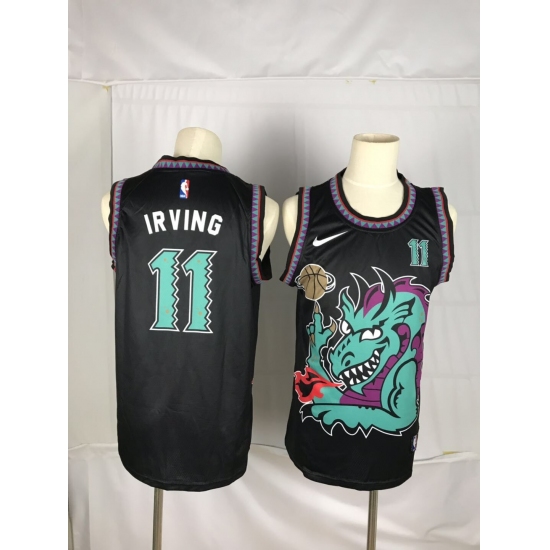 Men's Brooklyn Nets 11 Kyrie Irving Dragon Black Jersey