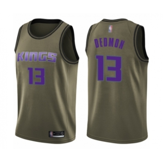 Youth Sacramento Kings 13 Dewayne Dedmon Swingman Green Salute to Service Basketball Jersey