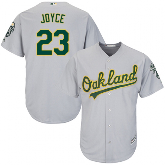 Men's Majestic Oakland Athletics 23 Matt Joyce Replica Grey Road Cool Base MLB Jersey