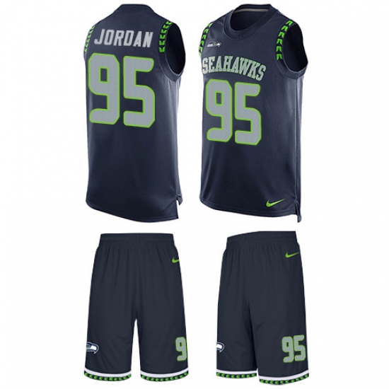 Men's Nike Seattle Seahawks 95 Dion Jordan Limited Steel Blue Tank Top Suit NFL Jersey