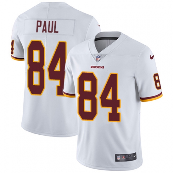 Men's Nike Washington Redskins 84 Niles Paul White Vapor Untouchable Limited Player NFL Jersey