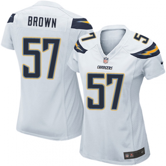 Women's Nike Los Angeles Chargers 57 Jatavis Brown Game White NFL Jersey