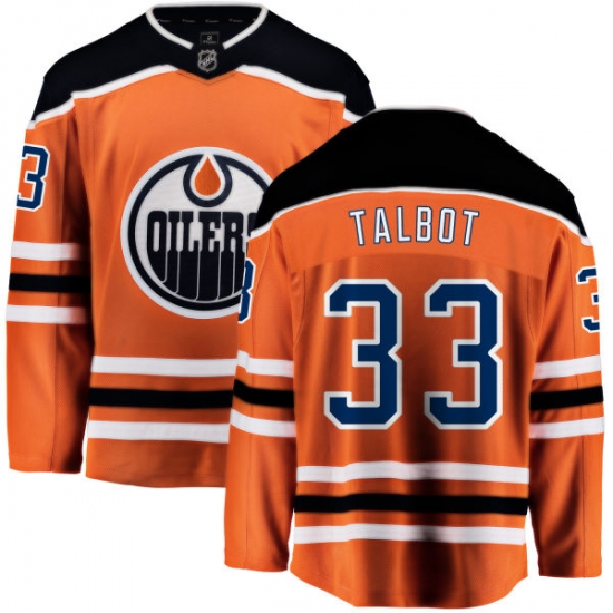 Men's Edmonton Oilers 33 Cam Talbot Fanatics Branded Orange Home Breakaway NHL Jersey