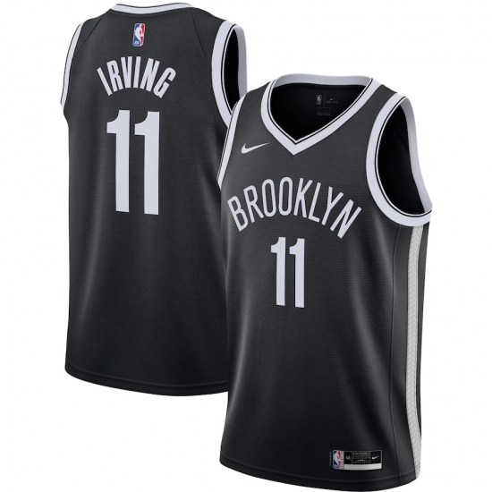 Men's Brooklyn Nets 11 Kyrie Irving Nike Black 2020-21 Swingman Jersey