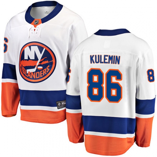 Men's New York Islanders 86 Nikolay Kulemin Fanatics Branded White Away Breakaway NHL Jersey