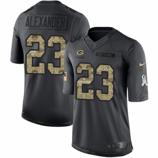 Men's Nike Green Bay Packers 23 Jaire Alexander Limited Black 2016 Salute to Service NFL Jersey
