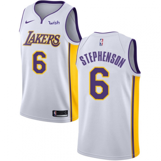 Women's Nike Los Angeles Lakers 6 Lance Stephenson Swingman White NBA Jersey - Association Edition