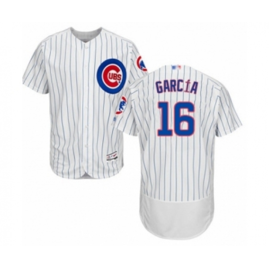 Men's Chicago Cubs 16 Robel Garcia White Home Flex Base Authentic Collection Baseball Player Jersey