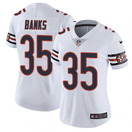 Women's Nike Chicago Bears 35 Johnthan Banks White Vapor Untouchable Limited Player NFL Jersey