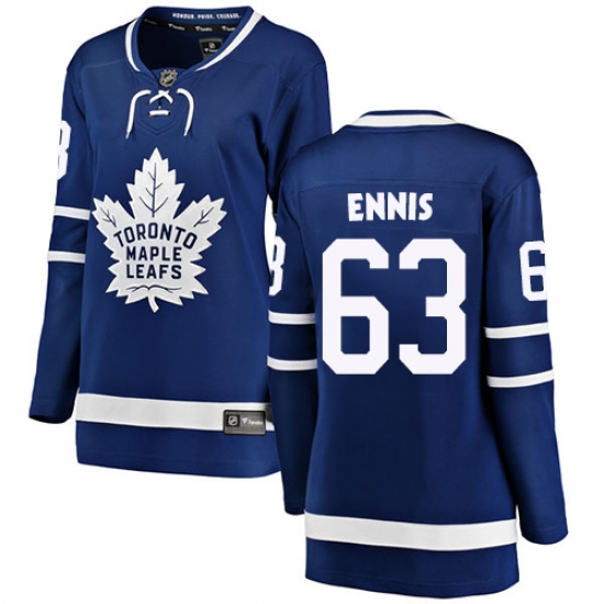 Women's Toronto Maple Leafs 63 Tyler Ennis Authentic Royal Blue Home Fanatics Branded Breakaway NHL Jersey