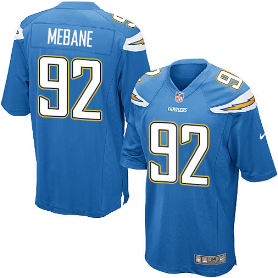 Men's Nike Los Angeles Chargers 92 Brandon Mebane Game Electric Blue Alternate NFL Jersey