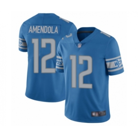 Men's Detroit Lions 12 Danny Amendola Blue Team Color Vapor Untouchable Limited Player Football Jersey