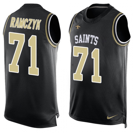 Men's Nike New Orleans Saints 71 Ryan Ramczyk Limited Black Player Name & Number Tank Top NFL Jersey