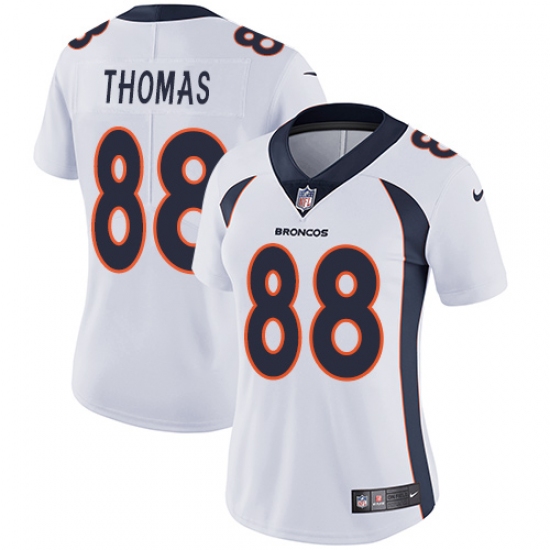 Women's Nike Denver Broncos 88 Demaryius Thomas Elite White NFL Jersey