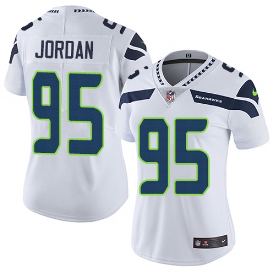 Women's Nike Seattle Seahawks 95 Dion Jordan Elite White NFL Jersey