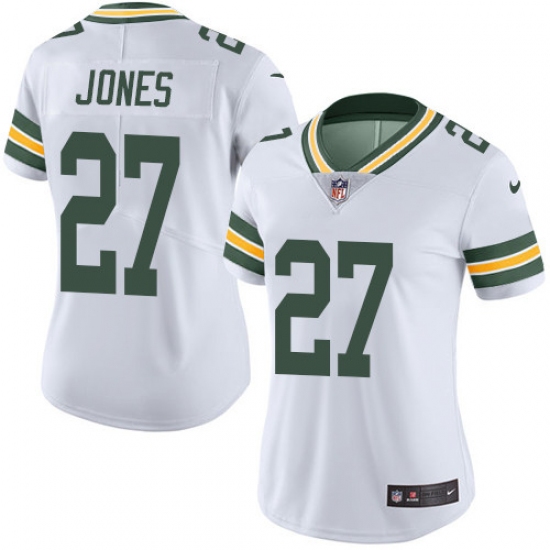 Women's Nike Green Bay Packers 27 Josh Jones Elite White NFL Jersey