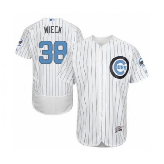 Men's Chicago Cubs 38 Brad Wieck Authentic White 2016 Father's Day Fashion Flex Base Baseball Player Jersey