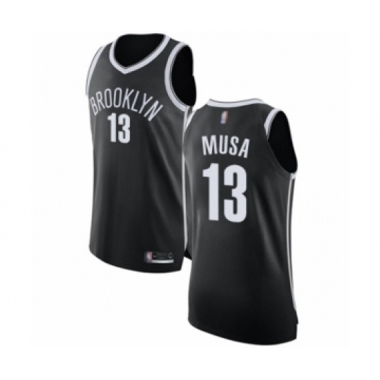 Men's Brooklyn Nets 13 Dzanan Musa Authentic Black Basketball Jersey - Icon Edition