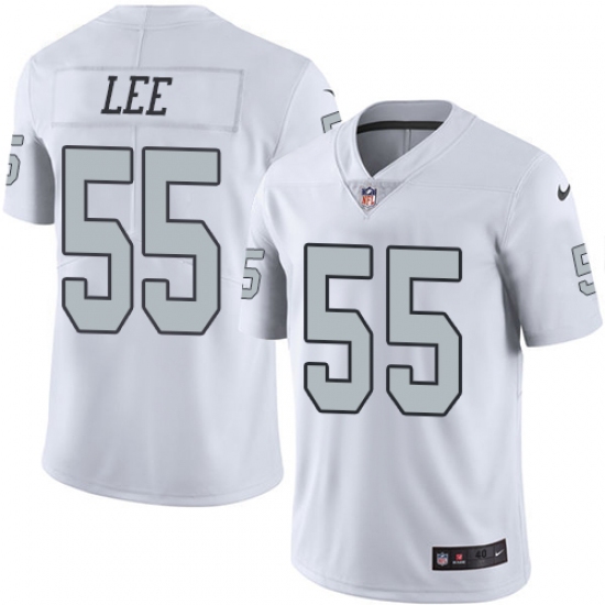 Men's Nike Oakland Raiders 55 Marquel Lee Elite White Rush Vapor Untouchable NFL Jersey